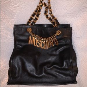 Moschino — Logo Charm Bag in Black